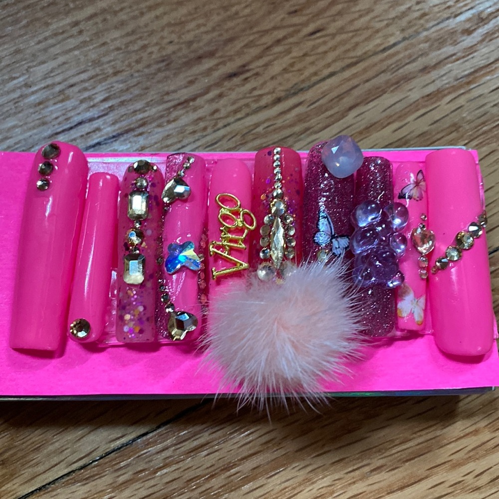 “Barbie Pink Virgo ♍️” Xl Nails